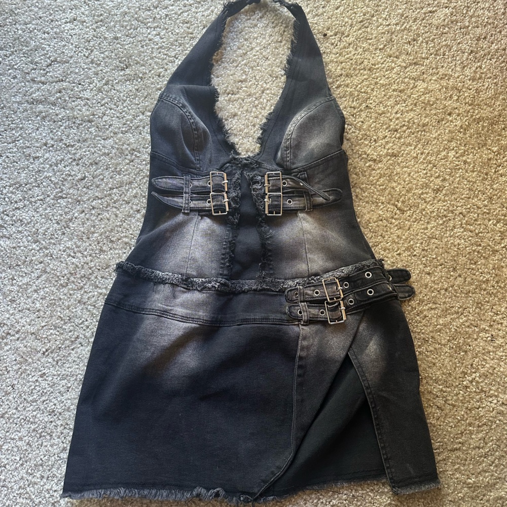Denim mini dress